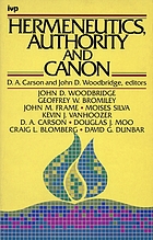 Hermeneutics, Authority, and Canon